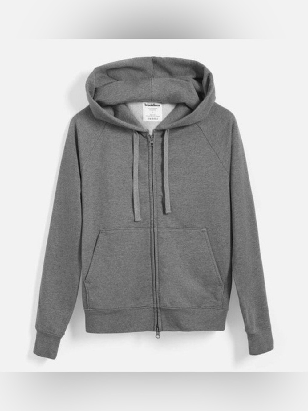 Brooklinen Montague Zip Hoodie - Heather Charcoal